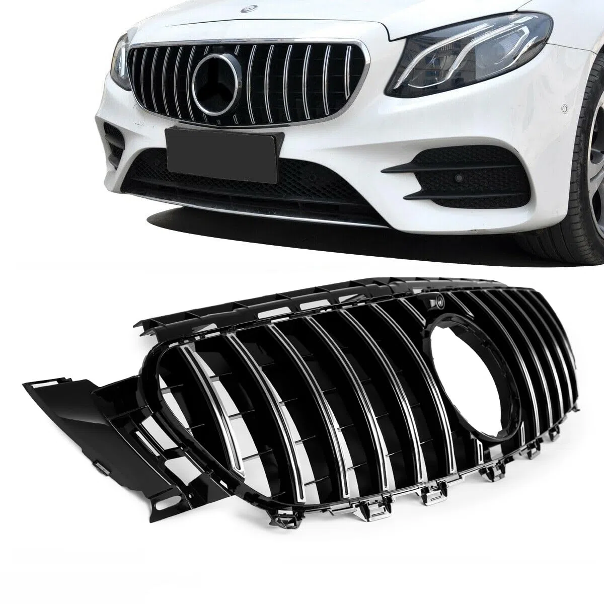 Kühlergrill Chrom kompatibel für Mercedes E-Klasse W213 S213 C238 A238 ab 2016 Sport-Panamericana GT DM Autoteile 2247