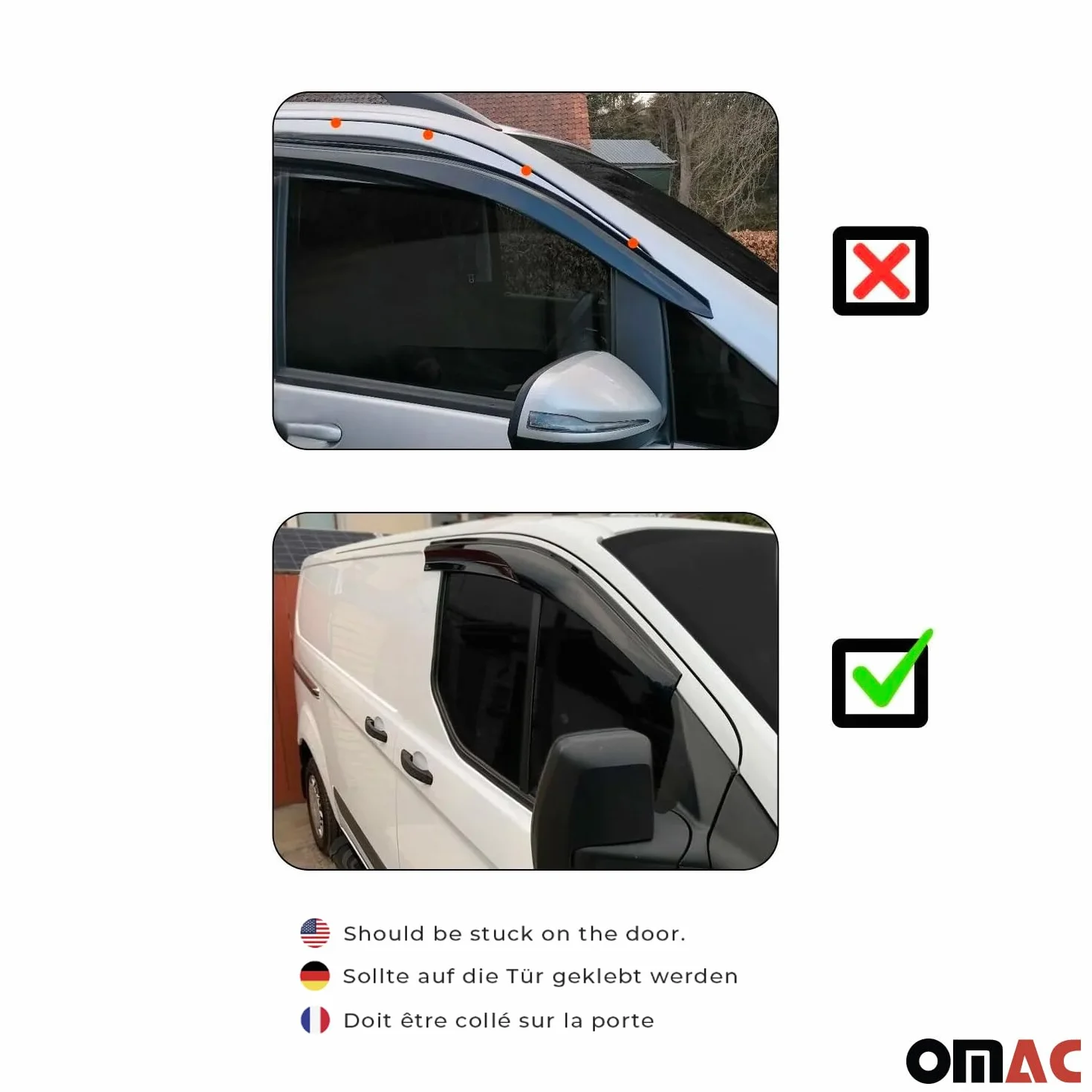 2X Windabweiser Regenabweiser kompatibel mit Mercedes Vito Viano W639 2003-2014 Dunkel