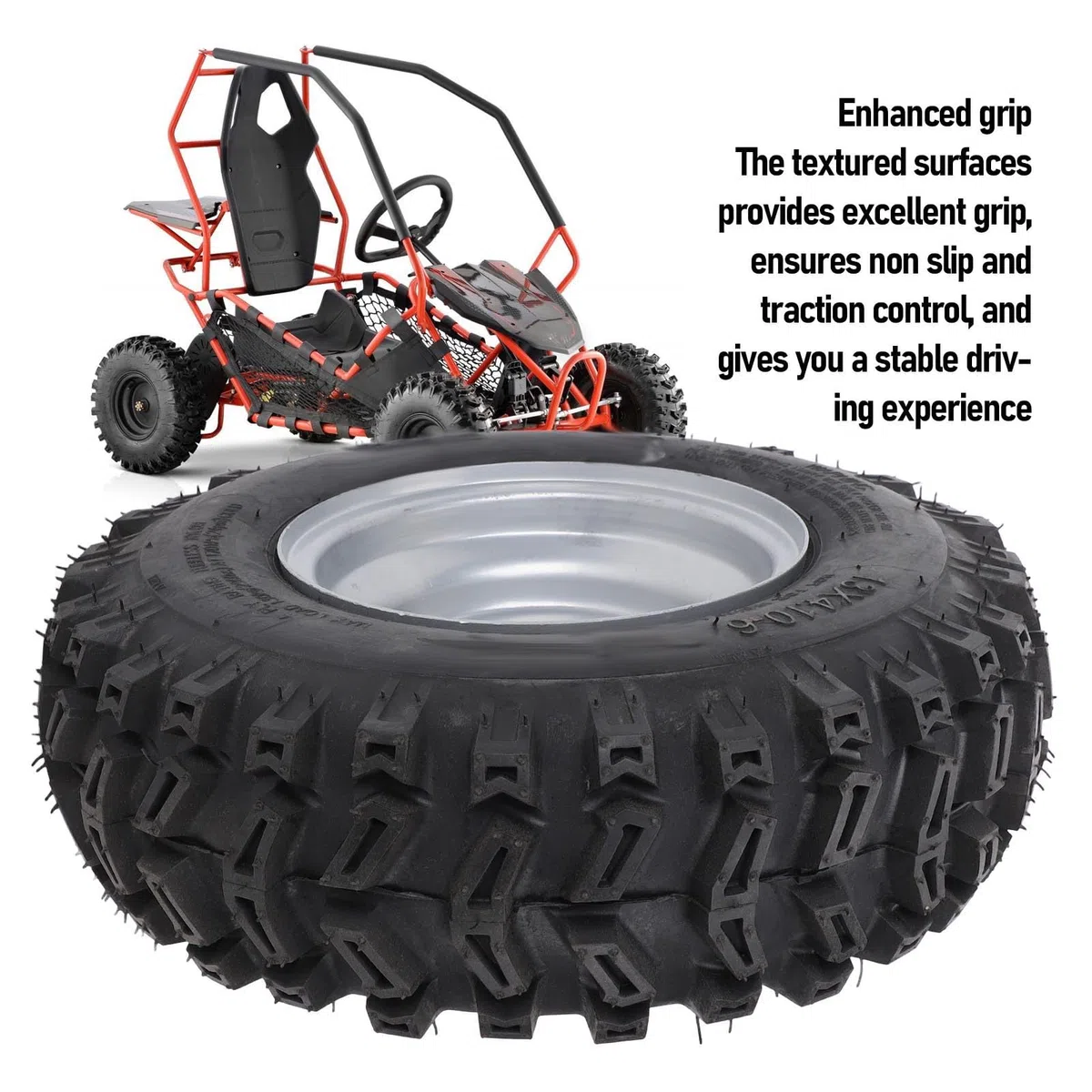 ATV Quad Go Kart Offroad Reifen Aluminiumlegierung Vakuumrad Gummi -Reifen Mini -Fahrradmäher 6 Zoll Felgen