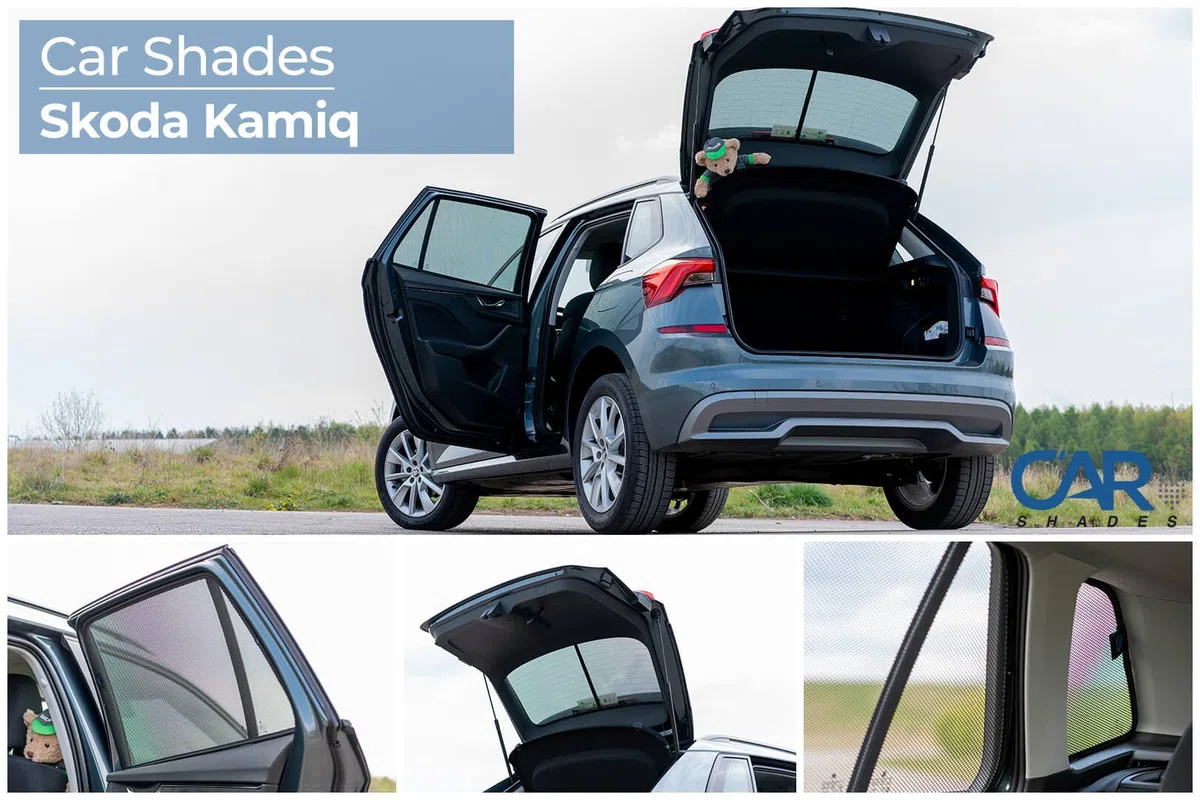 Satz Car Shades kompatibel mit Skoda Kamiq 2019- (6-teilig), Schwarz