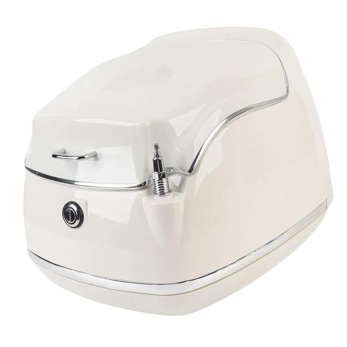 38L Motorrad-Topbox, Wasserdichter Aufbewahrungskoffer für Helme, Universelle Passform, Langlebiges ABS (White)