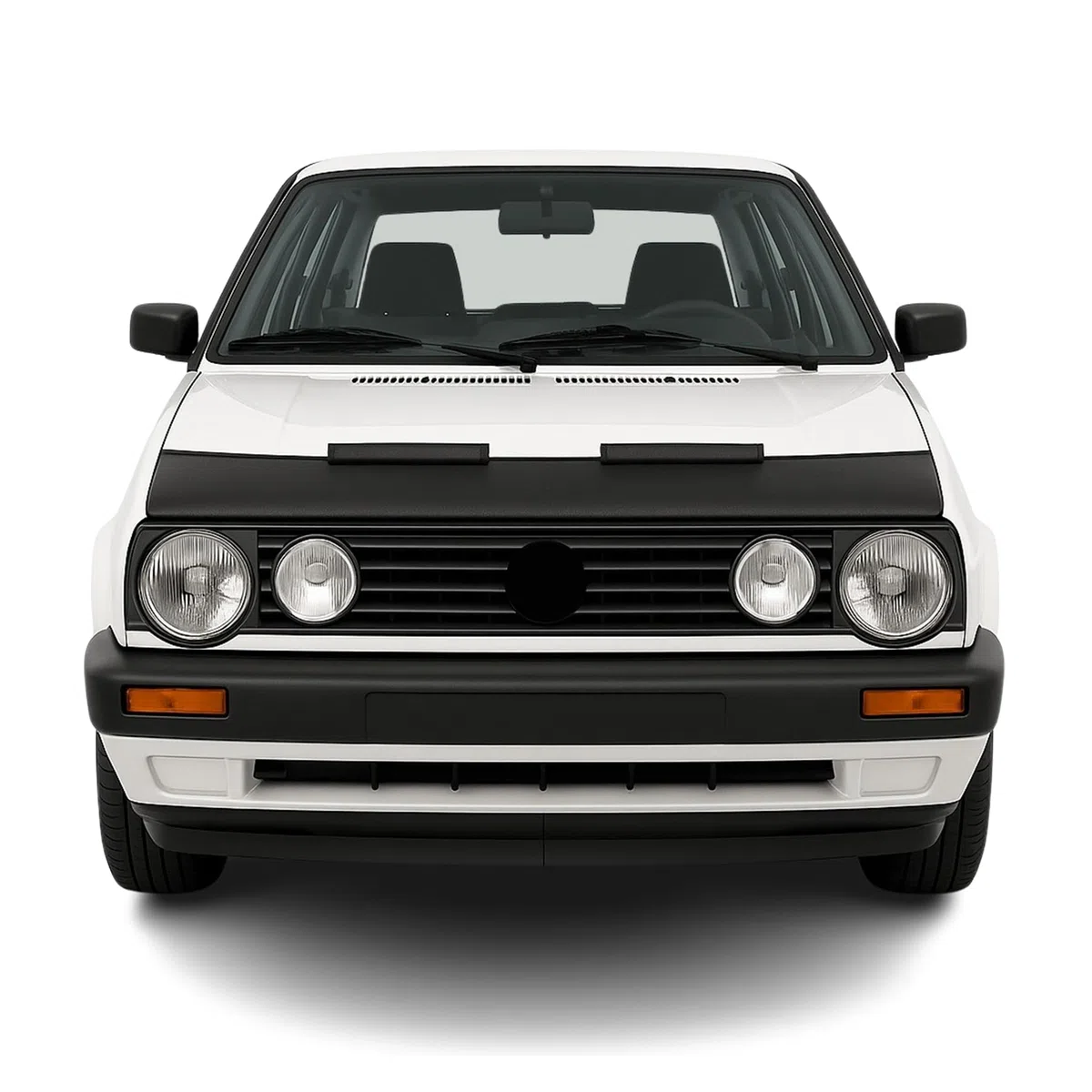 OMAC Haubenbra Steinschlagschutz Bonnet Bra kompatibel mit VW Golf 1983-1991 Schwarz Halb