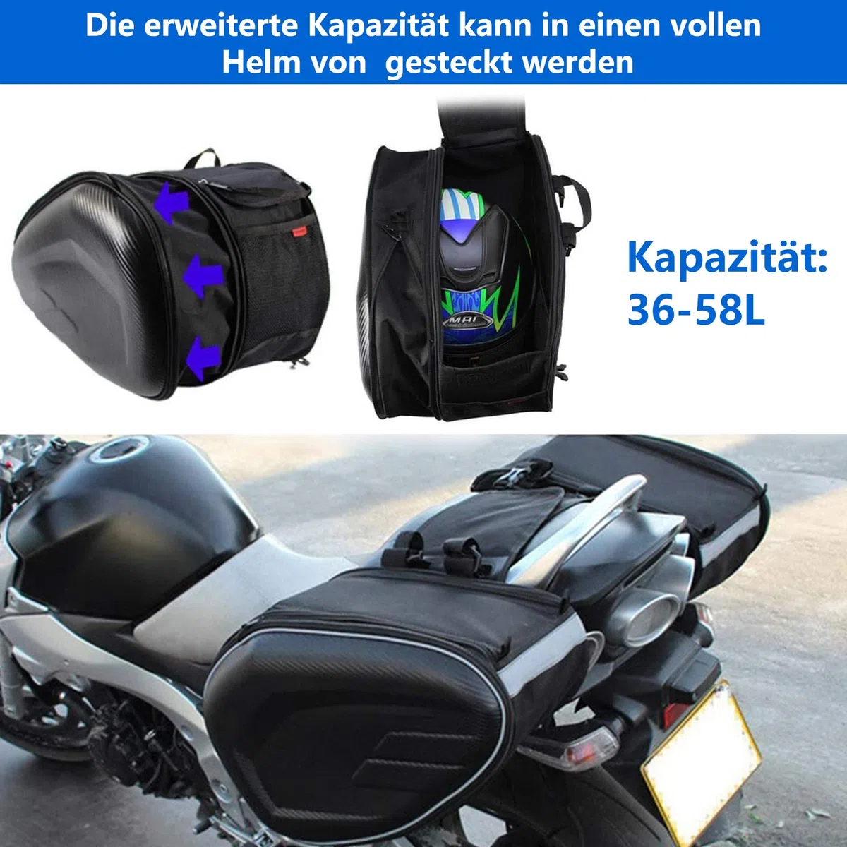 Motorrad hecktasche Satteltasche Seitentasche zum Senden Wasserdicht Abdeckung kann Helm Motorrad Tasche universelle Hecktasche setzen