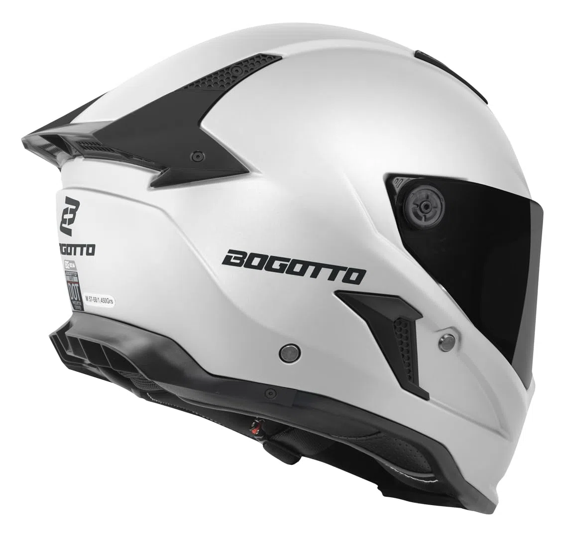 Bogotto Rapto Helm, Weiß Matt, XL, Integralhelm, ECE 22.06 | Beschlaghemmend