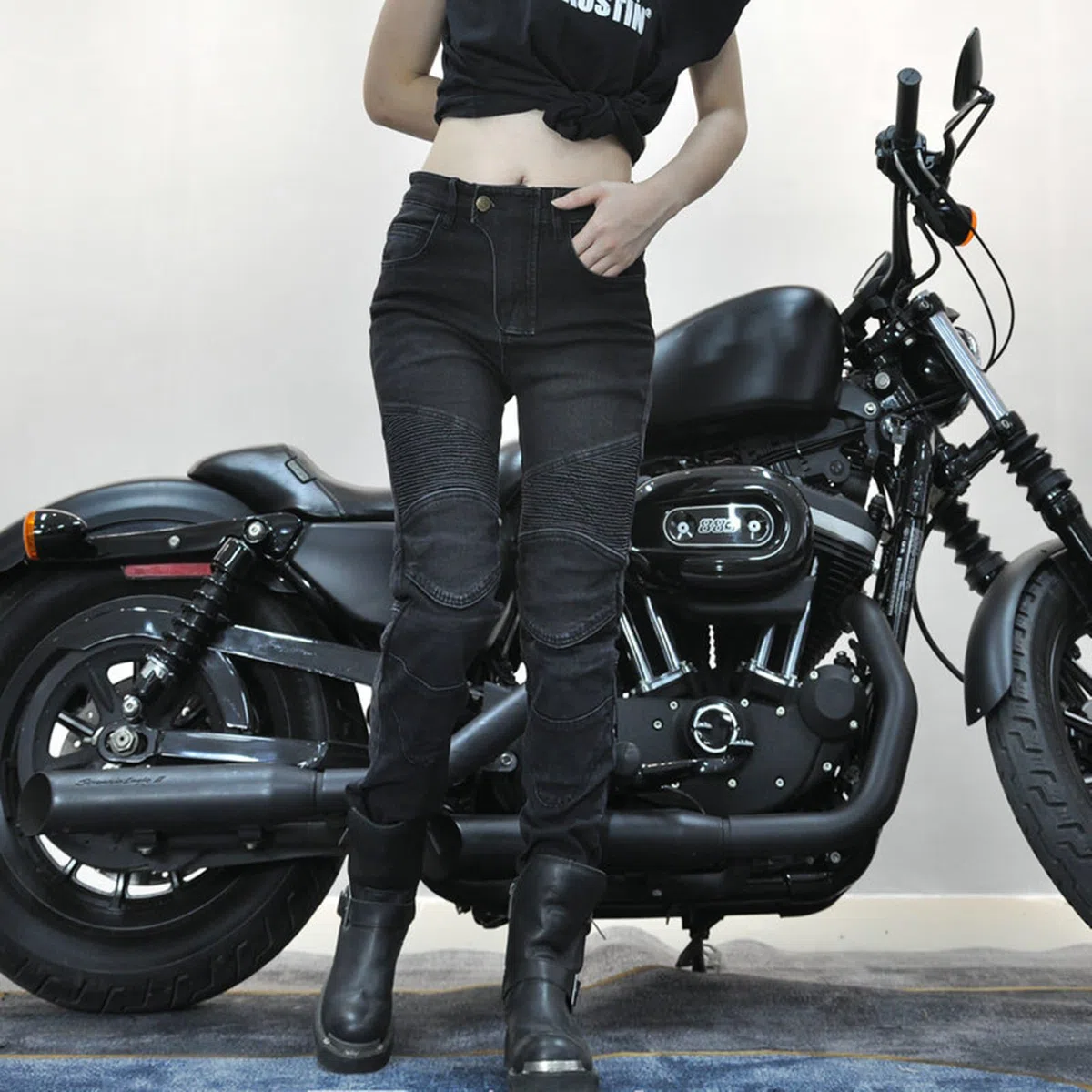 Herren/Damen Slim Fit Motorrad Jeans Mit Protektoren Knie Und Hüftprotektoren Stretch Slim Fit Denim Motorradhose Cargo Motorradjeans Schutzhose Biker Pants