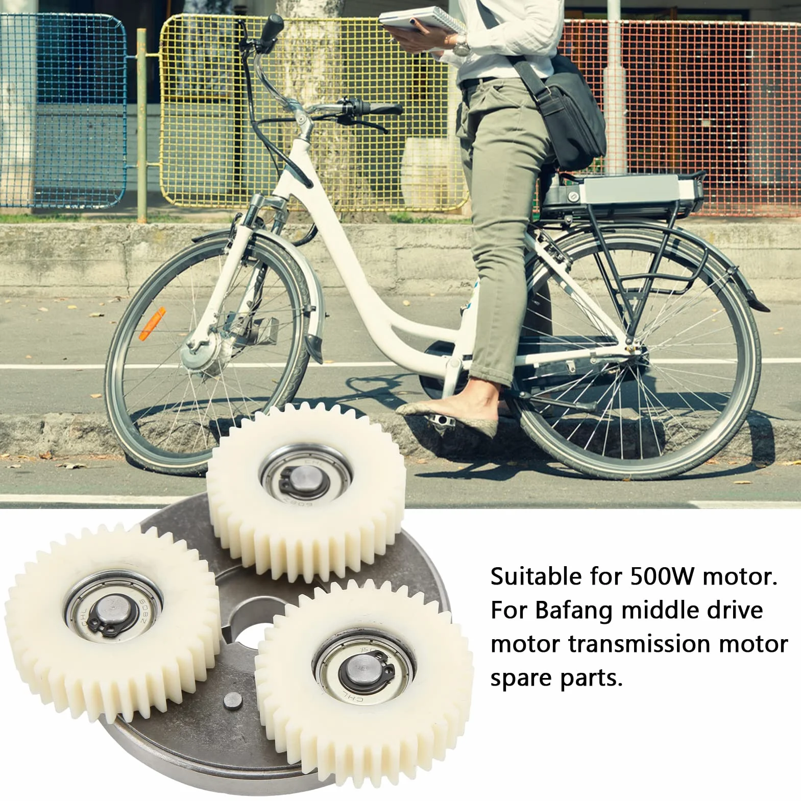 Asixxsix Fahrrad-Motor-Getriebe-Kupplungs-Kit, 3pcs 36T Planetary Nylon Gears Stable Elektrofahrrad-Motor-Kit mit Lager und 88mm Kupplung für Elektrofahrrad 500W bis 750W