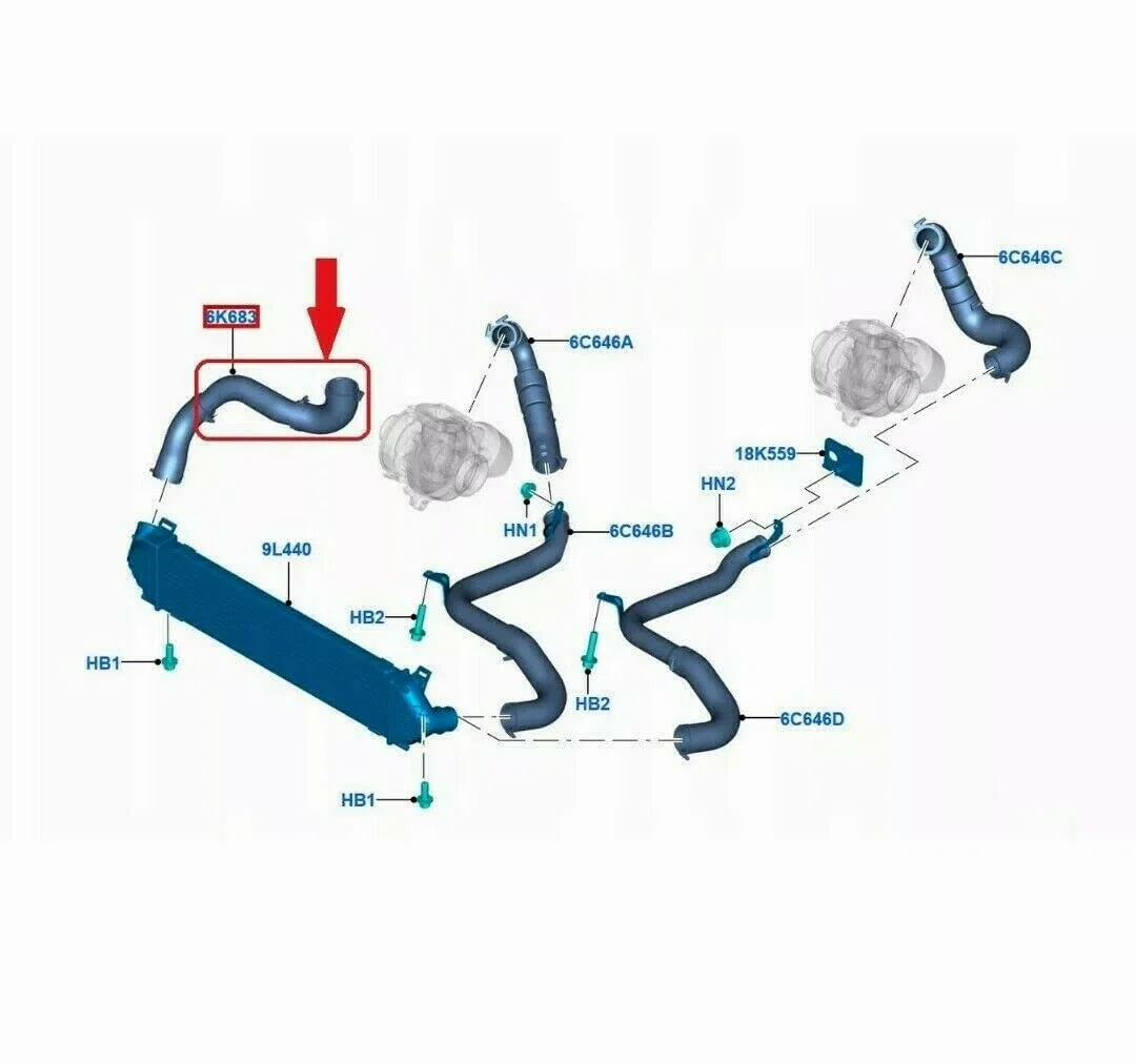 Turboschlauch Ladeluftschlauch Kompatibel mit Ford Kuga 2.0 TDCi 1771614 1697847 1732556