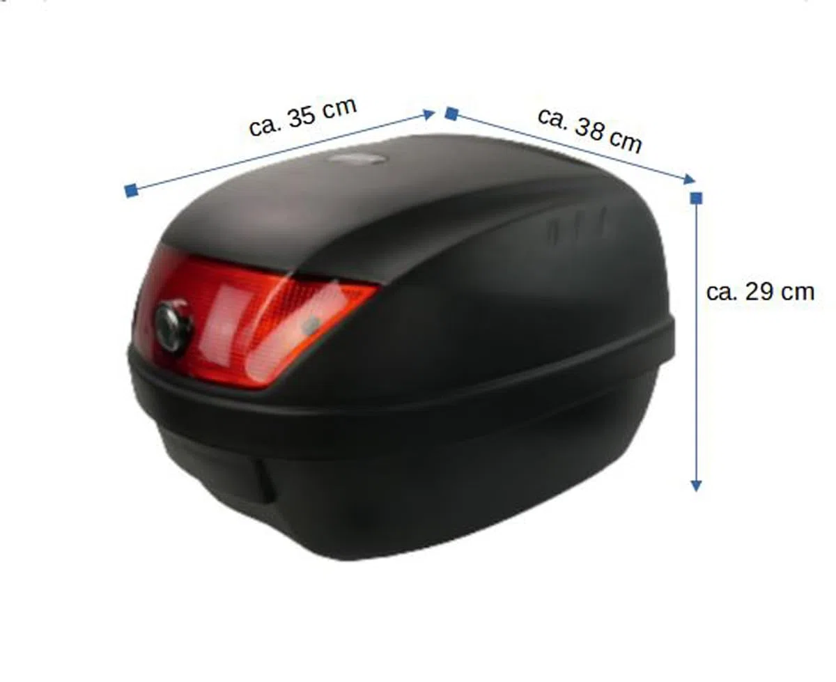 Universal Motorradkoffer Top Case Motorrad Motorroller Quad Koffer schwarz 28L