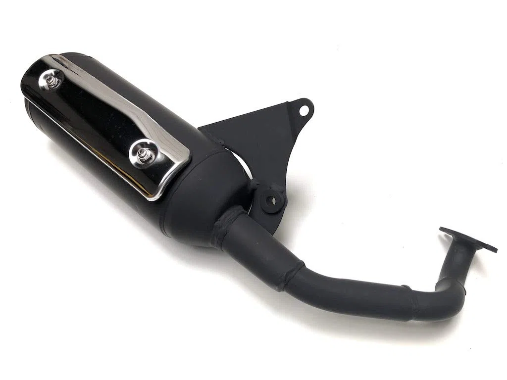 Auspuffanlage passend für YAMAHA Aerox, Neos, Jog R RR – MBK Nitro, Ovetto, Mach G – APRILIA SR50, SR Rally, Area 51 – MALAGUTI F12, F15, Beta Ark – Minarelli liegend | 50ccm 2T