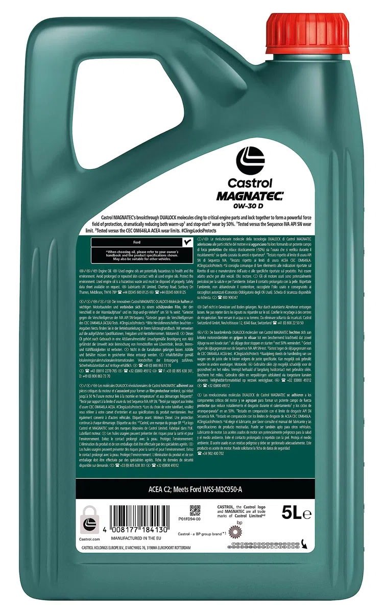 Castrol MAGNATEC 0W-30 D Motoröl, 5L