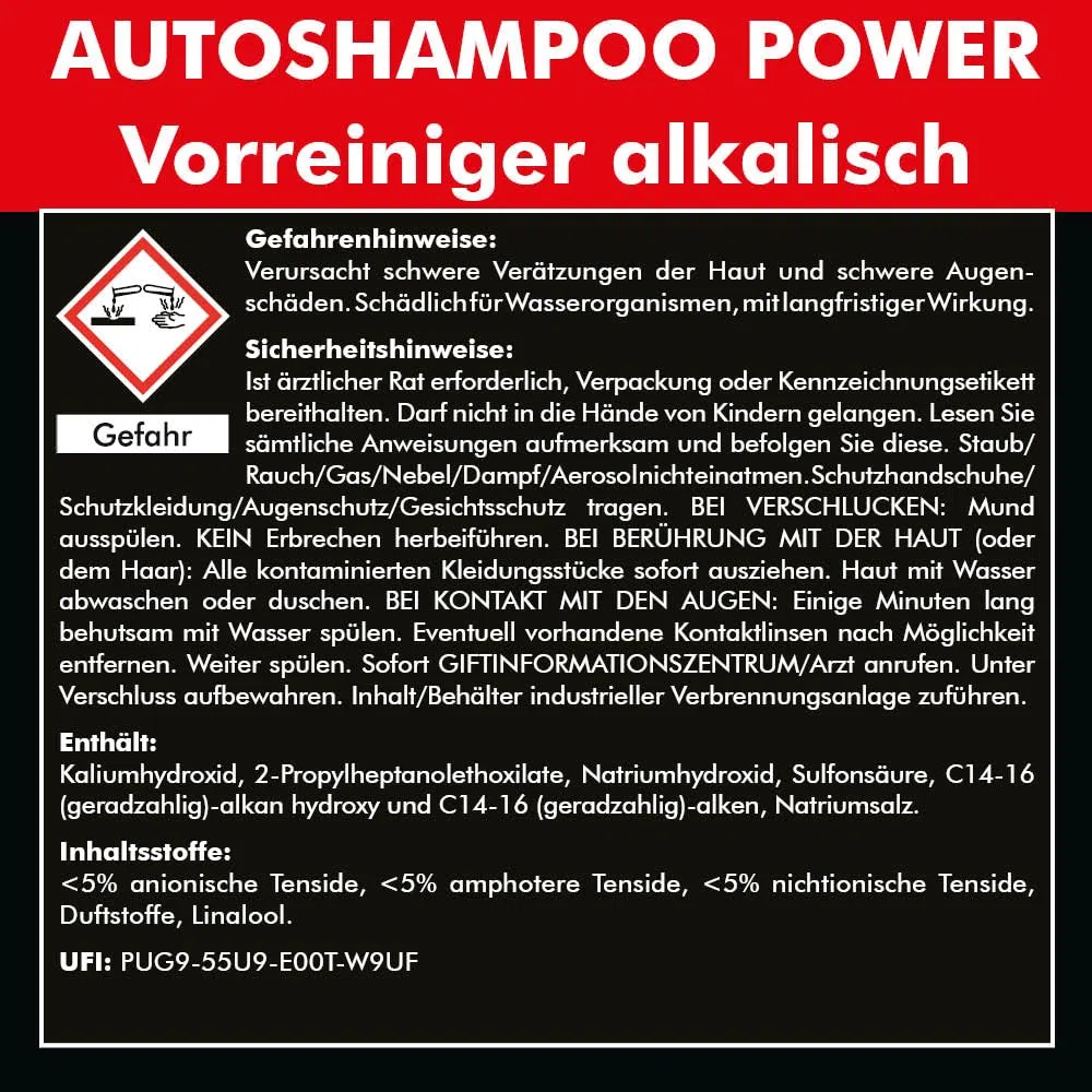 Brestol Autoshampoo Power 25 Liter Konzentrat - für Hochdruckgeräte & zur Autovorwäsche in Auto-Waschanlagen & Waschstrassen