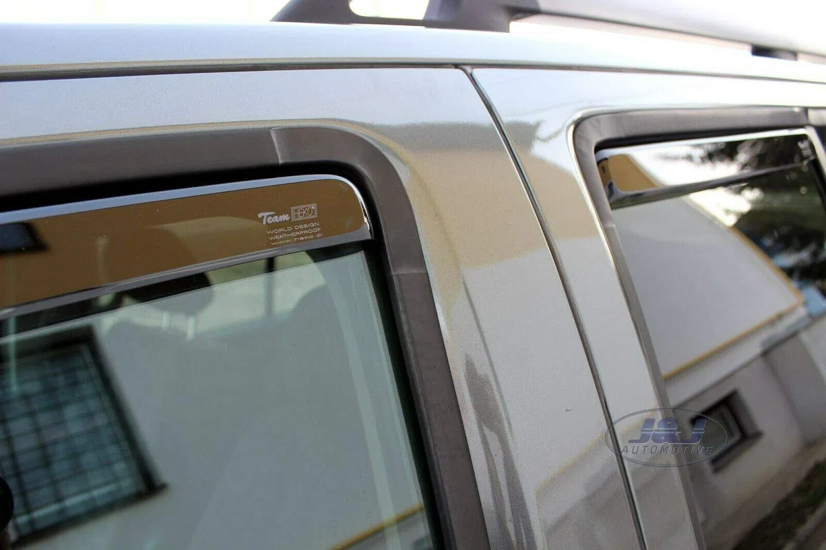 J&J AUTOMOTIVE Windabweiser passend für Nissan Pathfinder R51 2005-2012 4tlg, Heko Regenabweiser Vorne Hinten Getönt Dunkel Passform