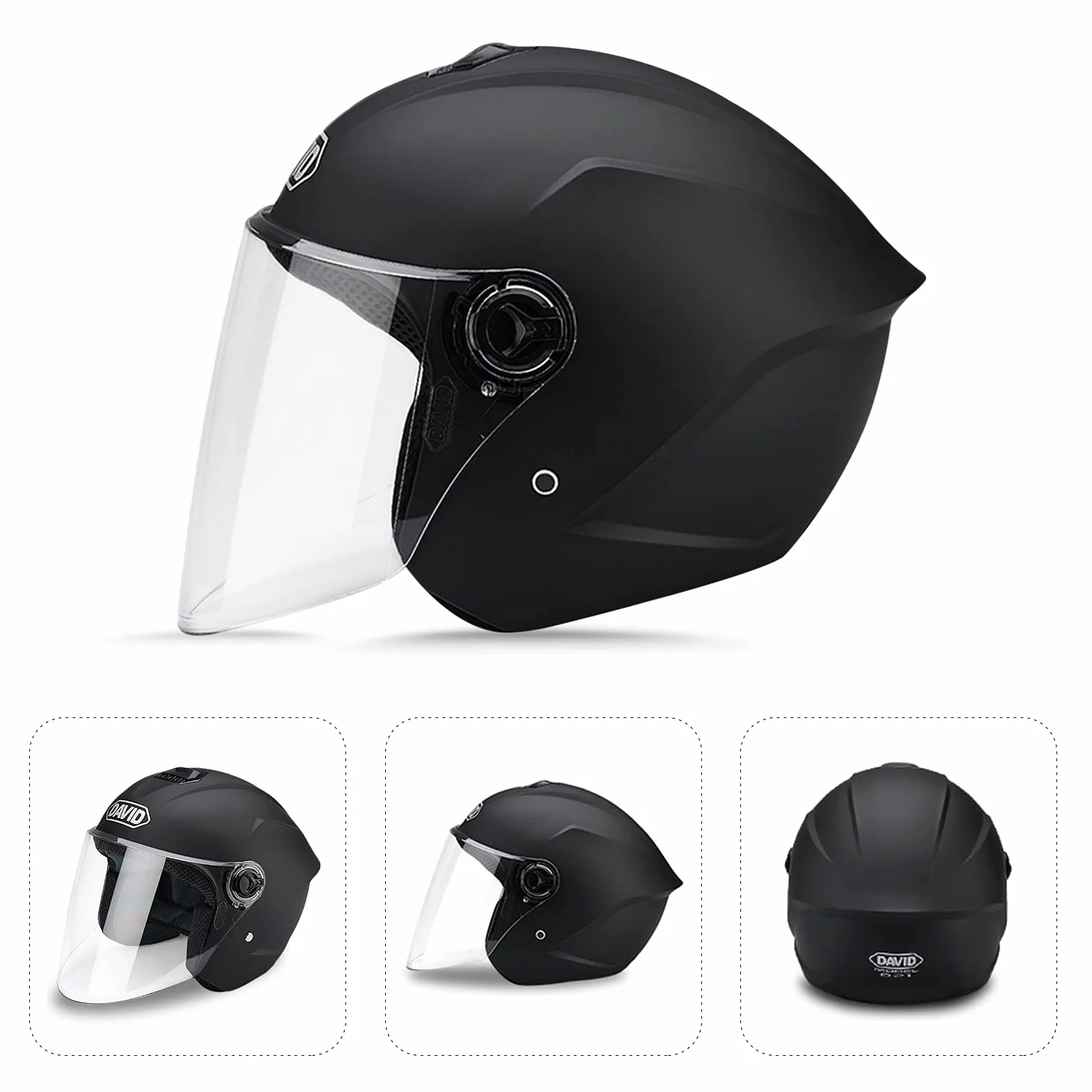 Motorradhelm Mit Schutzbrille, Jethelm Roller-Helm Scooter-Helm Moped Mofa-Helm, Hat Den Verkehrssicherheitstest Bestanden, Um Die Kopfsicherheit Wirksam Zu Schützen