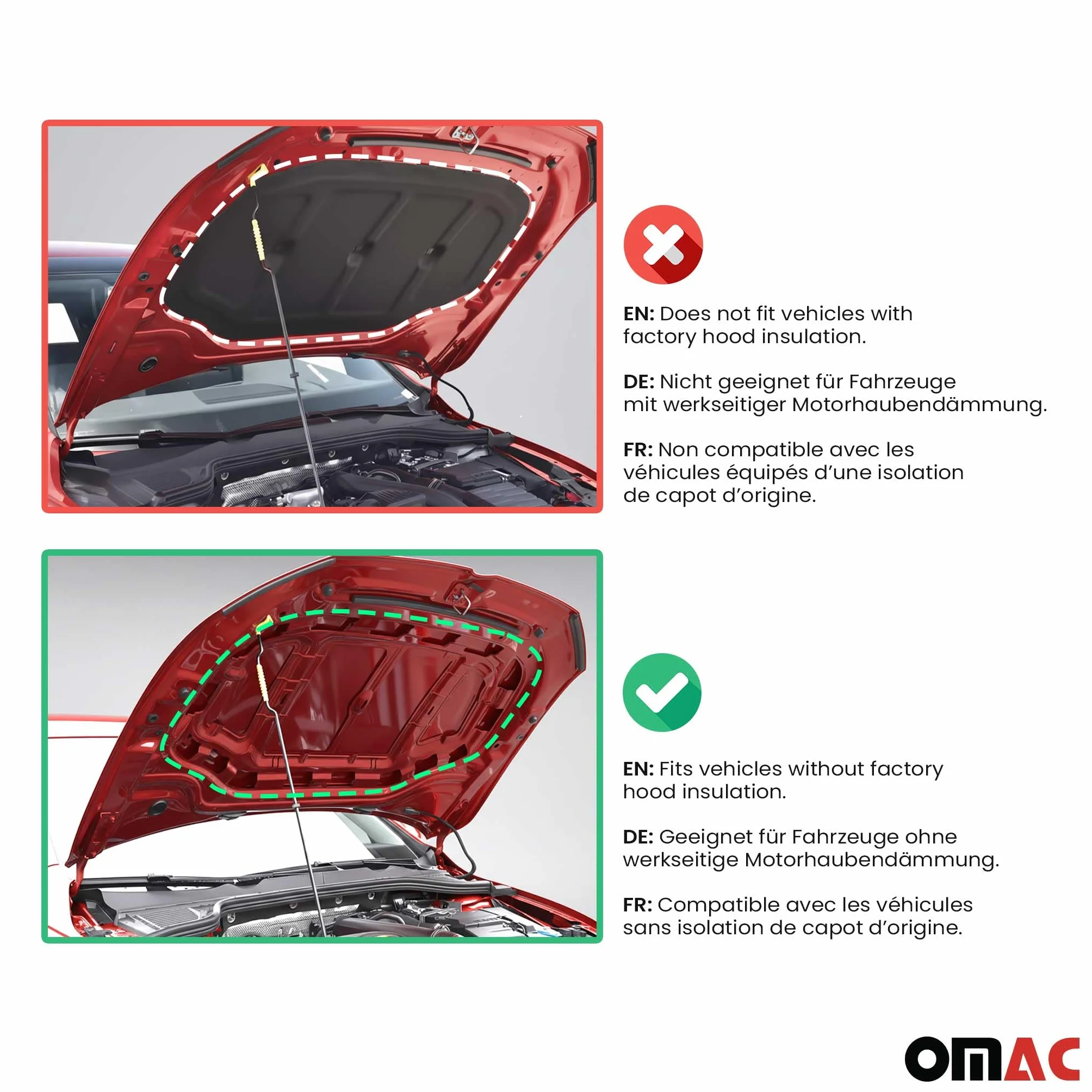 OMAC Haubenbra Steinschlagschutz Bonnet Bra kompatibel mit VW Golf 1983-1991 Schwarz Halb