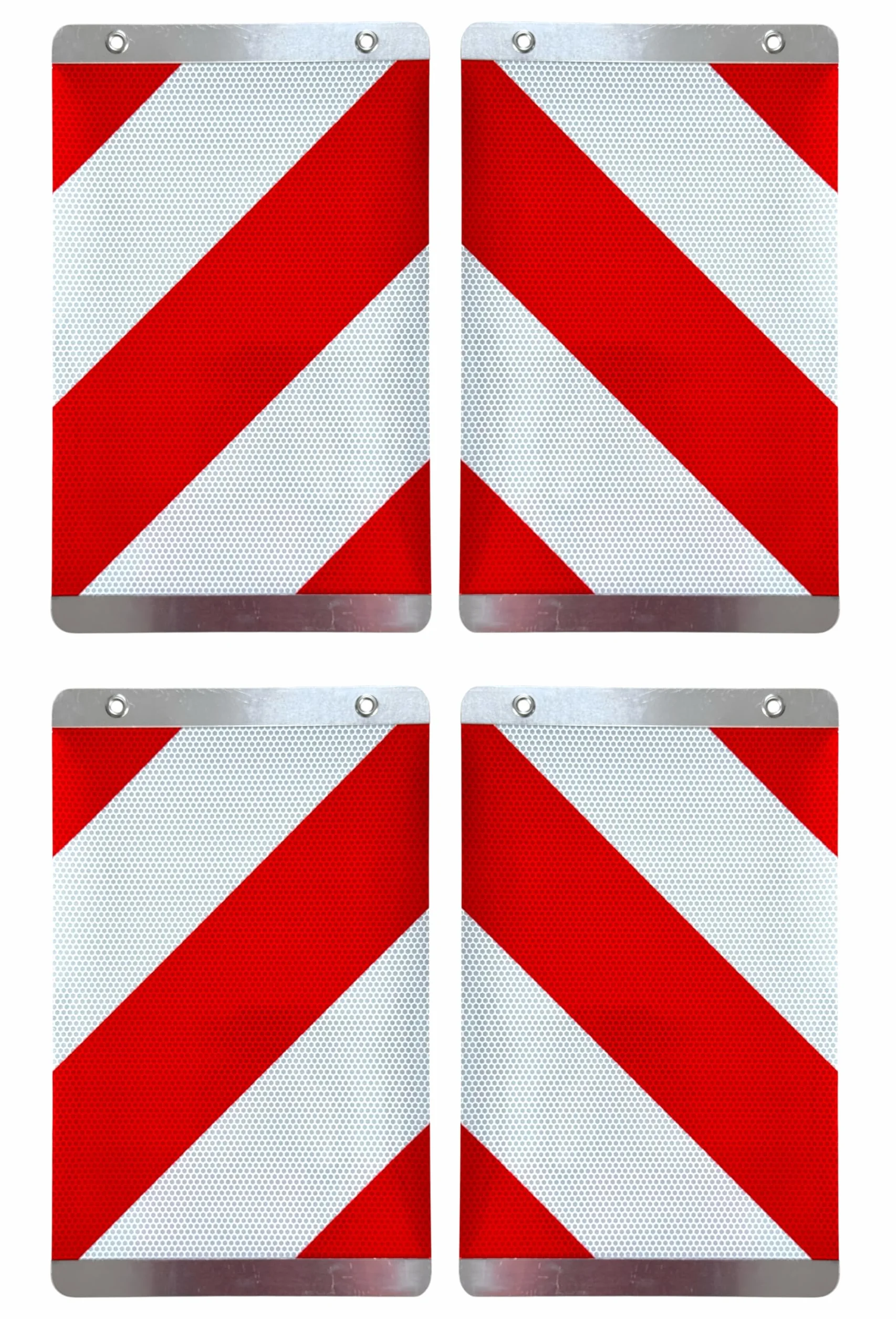 2x Set Ladebordwand Warnflaggen mit Alu-Halter Warnmarkierung Ladebühne Hebebühne LKW