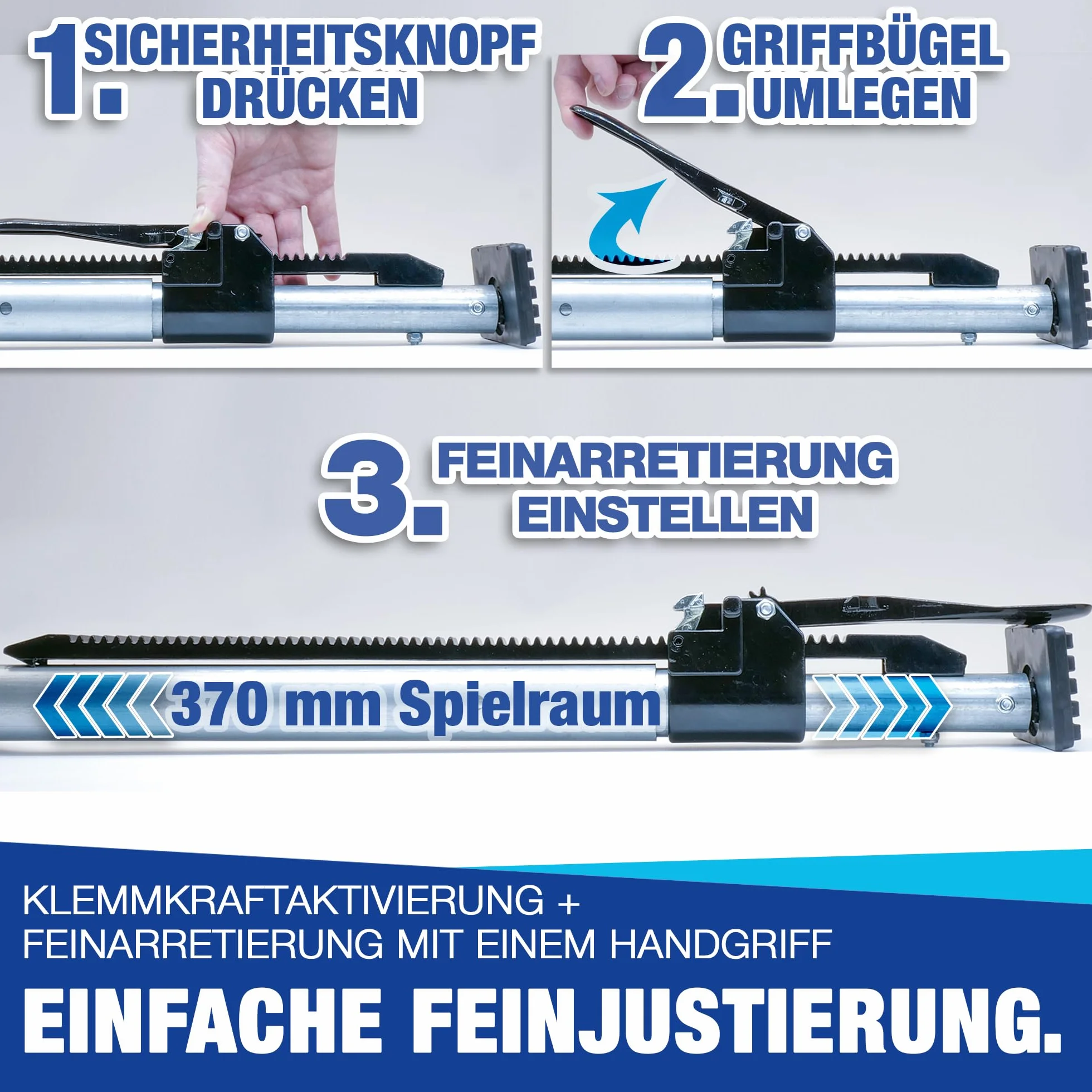 NTG Klemmbalken 1630–2000 mm – ausziehbare Spannstange zur Transportsicherung für LKW, Anhänger & Transporter – robuste Ladungssicherung Stange aus Aluminium mit Sperrfunktion – 4 Stück