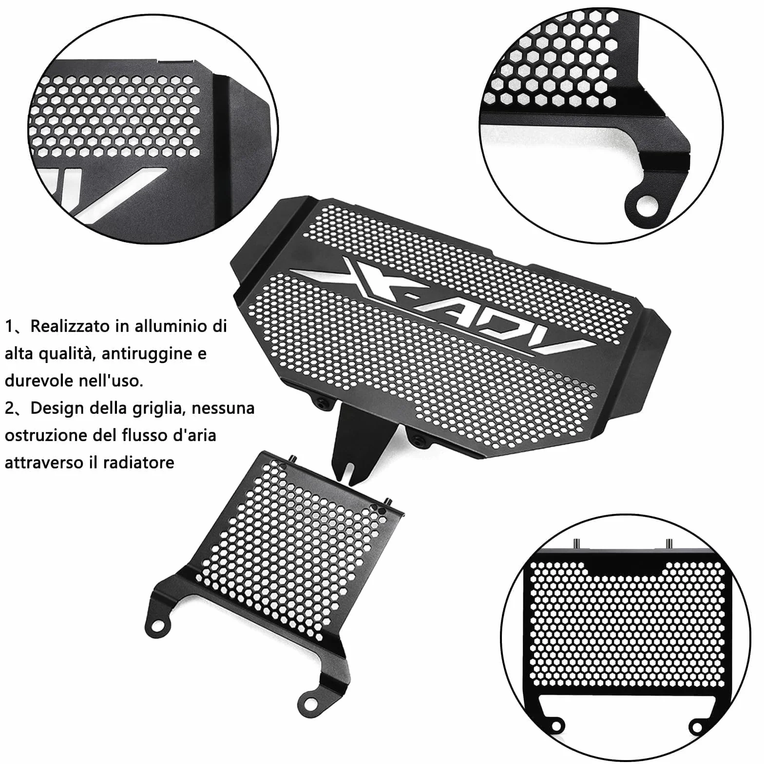 XADV 750 Motorrad Aluminium Radiator Abdeckung Kit für X ADV 750 XADV 750 X-ADV 750 2021 2022 2023 2024 2025 Schwarz