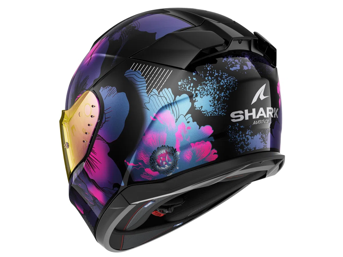 SHARK, Integraler Motorradhelm D-SWKAL 3 MAYFER, Black violet glitter KVX, Größe S