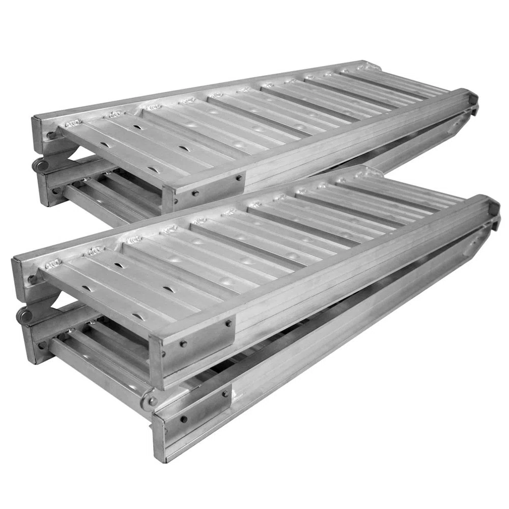 Wiltec 2X Auffahrrampe 182cm 400 kg für Motorrad ATV Quad, Aluminium Auffahrschiene faltbar, Verladerampe rutschsicher