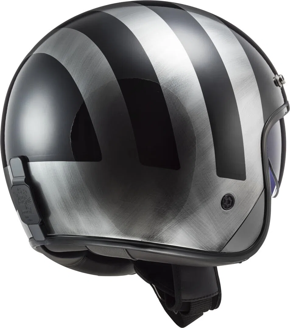 LS2, Jet-Motorradhelm BOB II LINES Gloss Black Jeans, XS