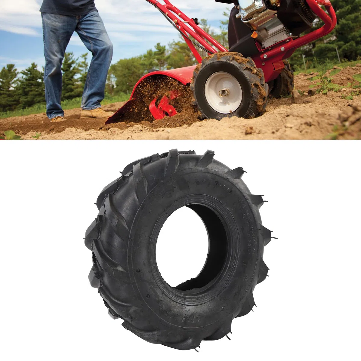 13x5.00-6 Reifen, Schlauchlose Pinsel-Traktorreifen, Landwirtschaftliche Traktor-Lug-Laufstufe Schlauchloser, Ersatz-Reitmäher-Vorderradbaugruppe, 1 Pack