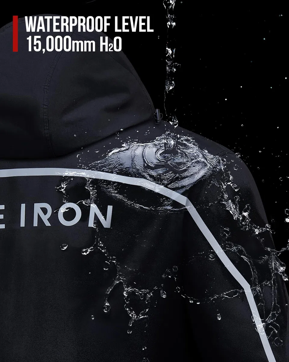 RIDEIRON Regenjacke Herren Set Motorrad Regenkombi Herren Regenjacke Herren Wasserdicht Atmungsaktiv Reflektierend Leicht winddichter Outdoor für Fahrradfahrer,Schwarz
