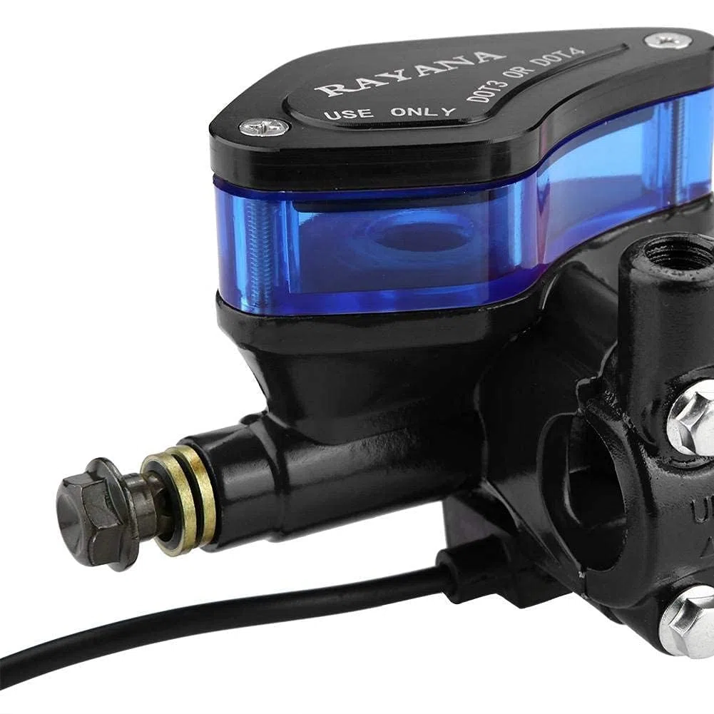 22mm Universal Motorrad Hydraulische Bremspumpe, CNC Aluminium, Schwarz, Rollerverstellung, mit Abschaltschalter, für 22mm Lenker