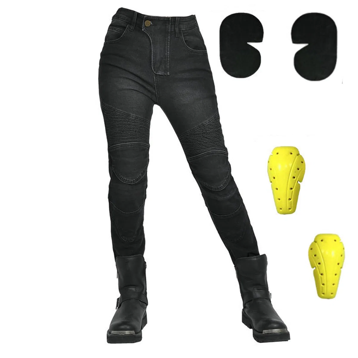 Herren/Damen Slim Fit Motorrad Jeans Mit Protektoren Knie Und Hüftprotektoren Stretch Slim Fit Denim Motorradhose Cargo Motorradjeans Schutzhose Biker Pants