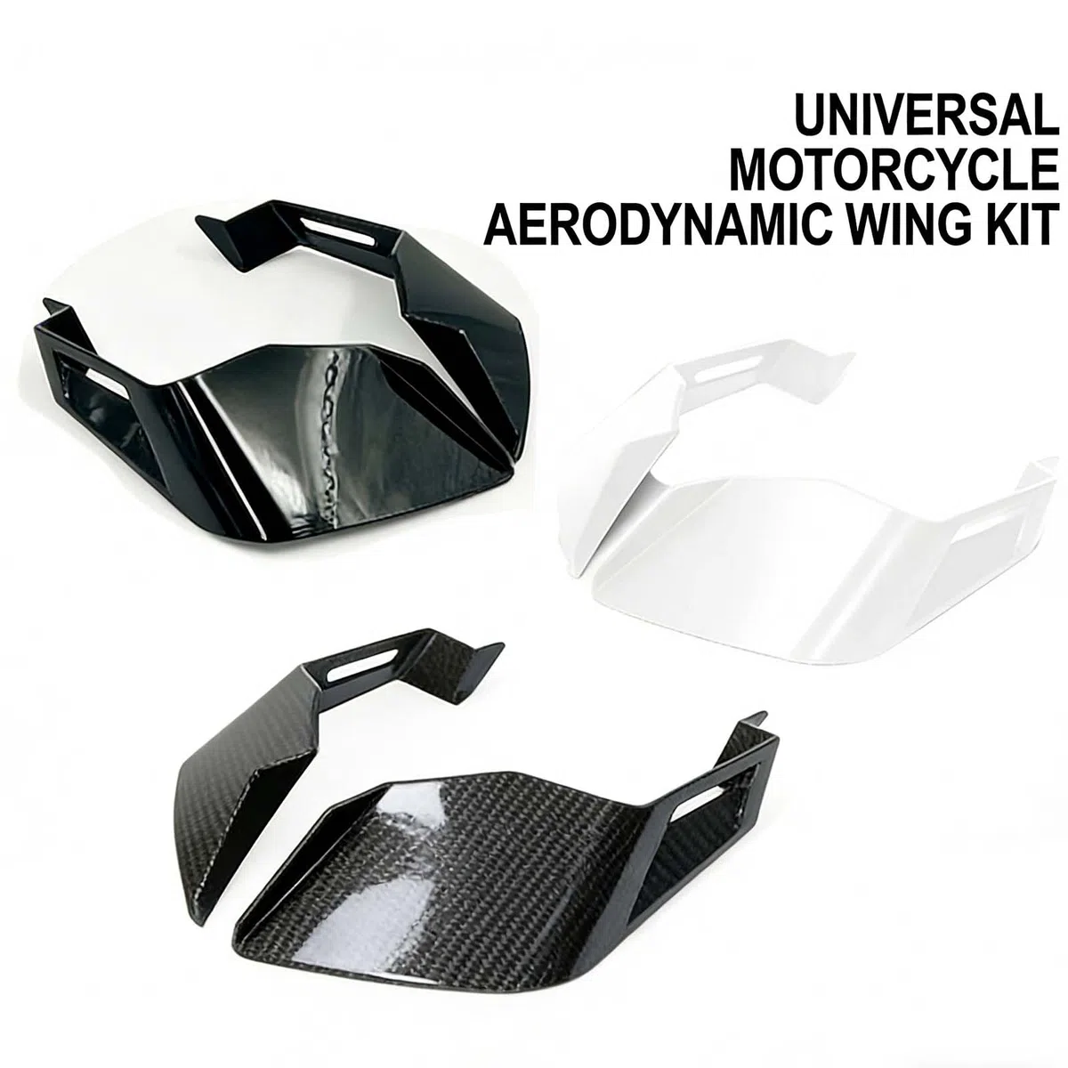 Aerodynamischer Flügel für Can-Am Ryker 900 2019 2020 2021 2022 2023 2024 2025 2026 Motorrad Seitenspoiler Frontverkleidung Winglets Carbon Optik Schwarz Windabweiser Sport Tuning Zubehör