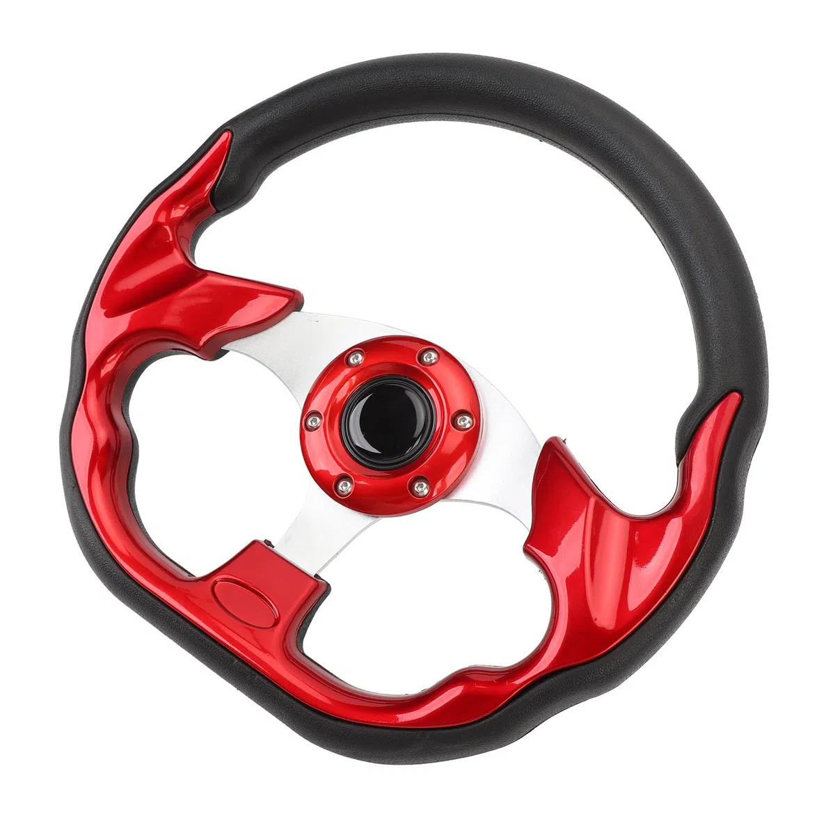 13-Zoll-Sportlenkrad Im Rennstil mit Verbessertem Grip, für Pumaterial, Leichtgängiger Handhabung, Einfacher Installation, Geeignet für die Meisten Fahrzeuge und Rennwagen, für (Rot)