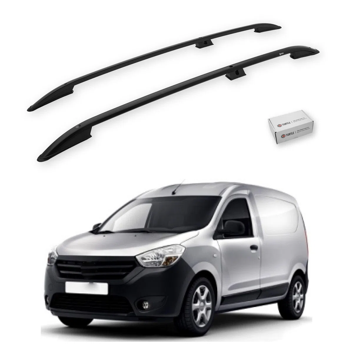 TURTLE Für Dacia Dokker 2013-2024 Crown Dachreling | SCHWARZ