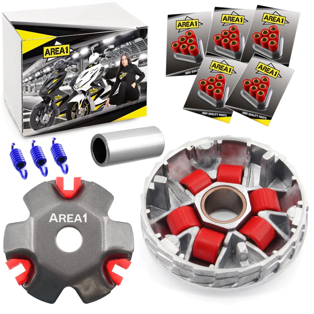 Area1 Tuning Variomatik Set für 50ccm China 4-Takt Motorroller wie z.B. GY6 139QMB/QMA AGM Nova Alpha-Motors Direct-Bikes Dafier ATU Explorer FlexTech GT Union Guoben Vanguard Yiying Hongzhou Lingtian