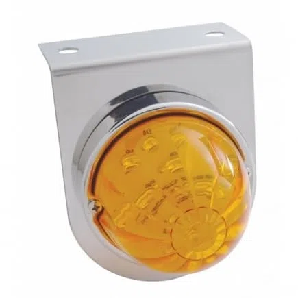 UNITED PACIFIC 32318 LED Begrenzungsleuchte LED mit Halterung 17 LED Amber Linse/Amber LED Edelstahl 7,6cm Linse Wassermelone