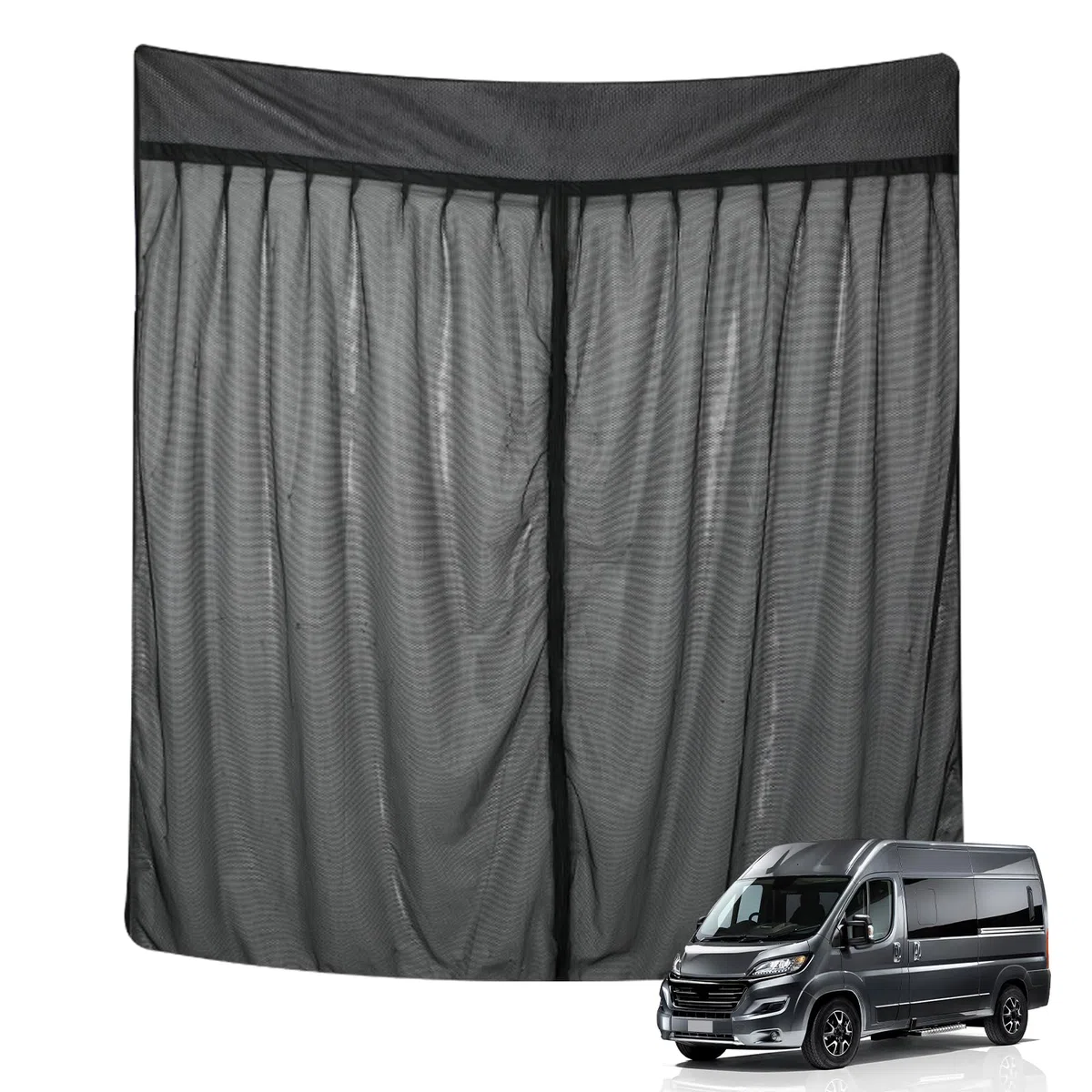 Insektennetz Ersatz für FIAT Ducato/Peugeot Boxer/Citroen Relay 2006-2024 (X250/X290 H2/H3/L2L3L4), Auto Hintertür Heckklappe Insektennetz, Einschichtiges Netz Magnetische Moskitonetze Atmungsaktiv