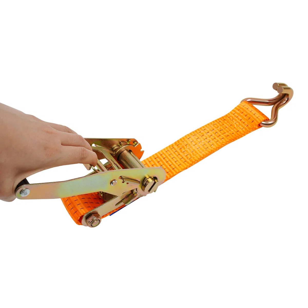 Spanngurte mit Haken, Ratschengurt 5CM x 6M, 10er Set，Orange | Belastbar bis 5000KG, Polyester, für Auto, Motorrad und Anhänger