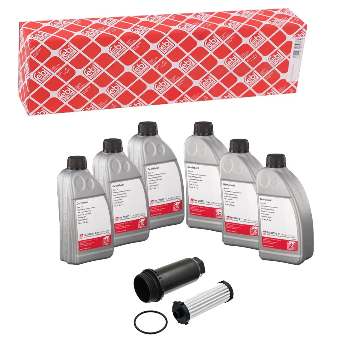 febi bilstein 176877 Getriebeölwechselsatz, 6 l | Kompatibel mit: FORD C-MAX, C-MAX II, C-MAX II Van, FOCUS II, FOCUS II Kasten/Kombi, FOCUS II Stufenheck, FOCUS II Turnier