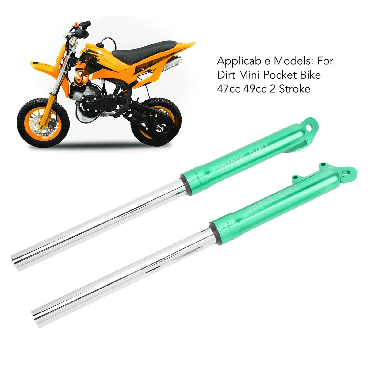 Pocket Bike Gabel Stoßdämpfer Vorderradgabel Stoßdämpfer Metalllegierung Federgabel Stoßdämpfer für Dirt Mini Pocket Bike 47 49 2 Takt