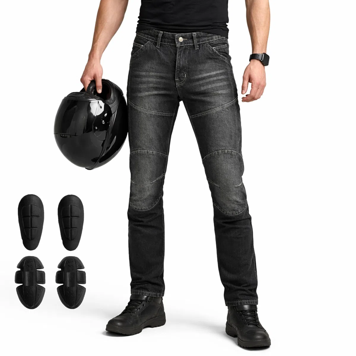 Motorradhose Herren, Motorrad Jeans Damen Aus Aramidfaser, Unisex Motorrad Schutzhose Hose Mit Protektoren CE-geprüft nach EN 17092-3:2020