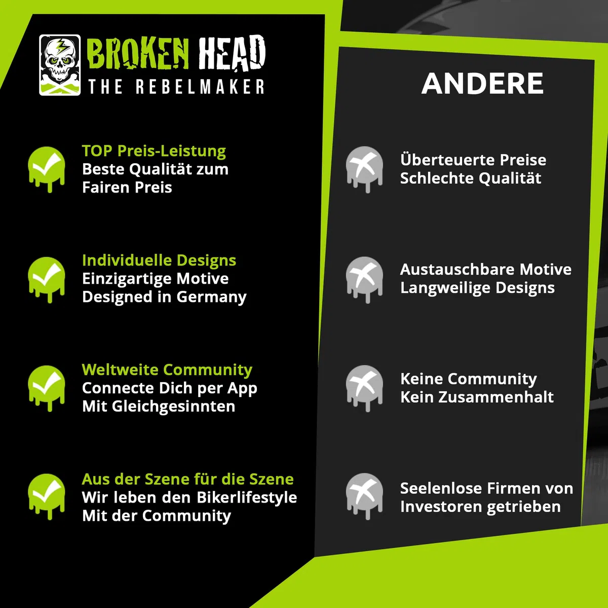 Broken Head Motorradhelm Adrenalin Integralhelm Therapy 4X | Leichter, Sportlicher Helm Für Einsteiger & Alltag, Racing-Design