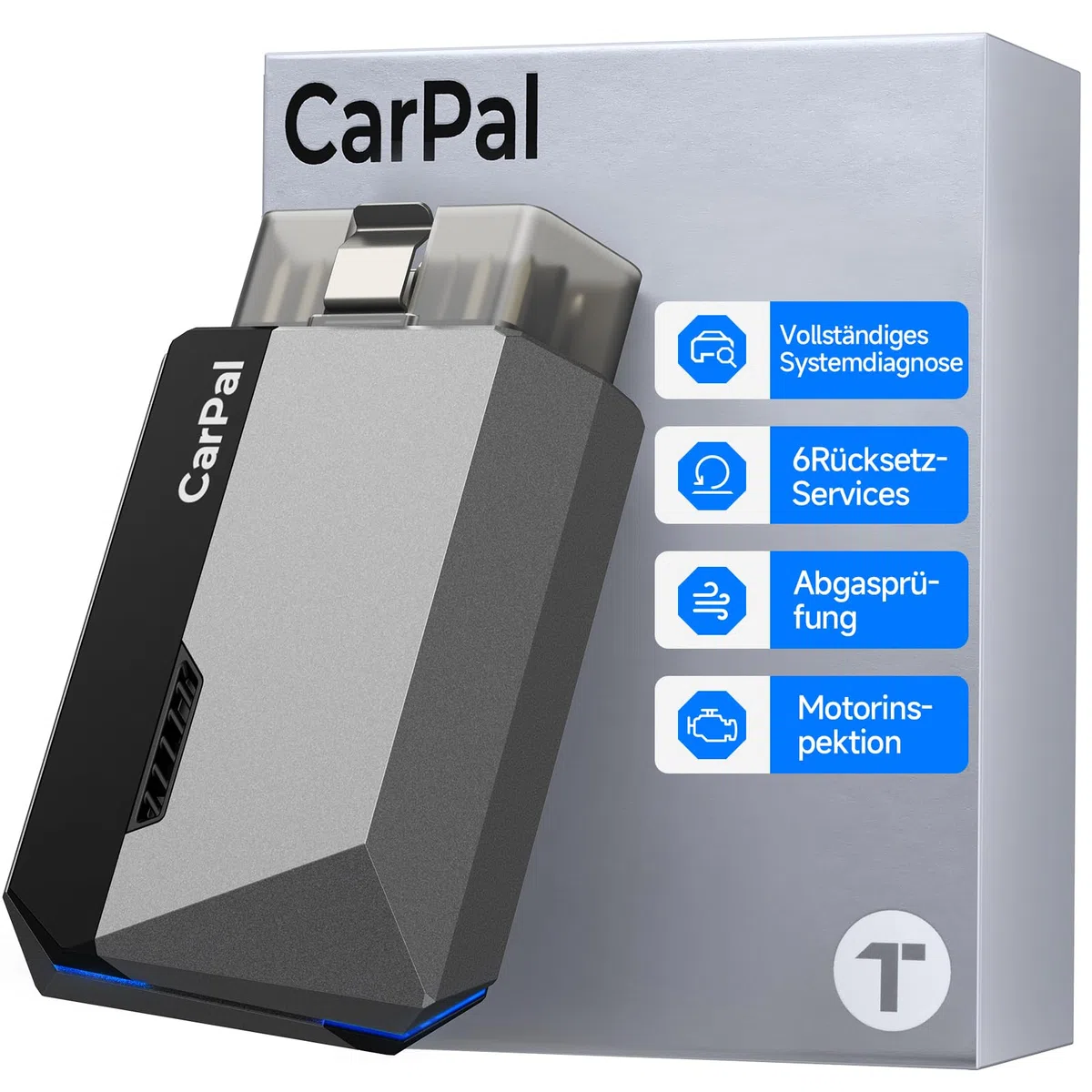 TOPDON OBD2 Diagnosegerät Carpal-A mit Bluetooth und 6 Reset Services, Diagnosegerät Auto mit Vollsystem Systemdiagnose für alle Fahrzeuge Kfz Pkw, OBD2 Scanner für iOS Android,1 Jahr Gratis