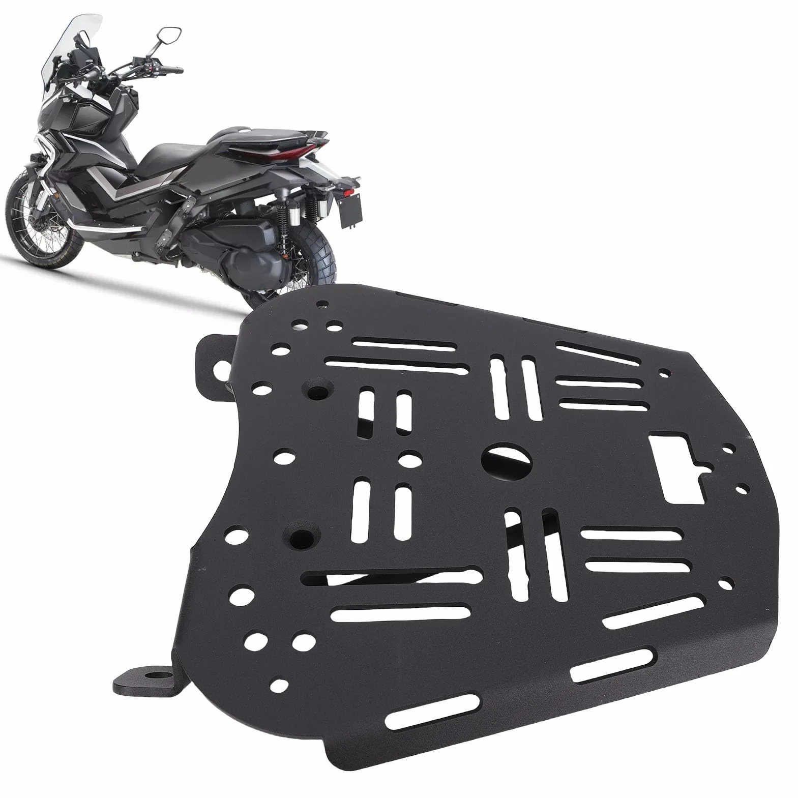 Yctze Top -Box -Basisplattenhalterung Motorrad -Gepäckträger Montageplatte Kohlenstoffstahl Abnehmbarer Schwanzkastenboden für Zontes 368 G 501 G mit Schwarzem Finish