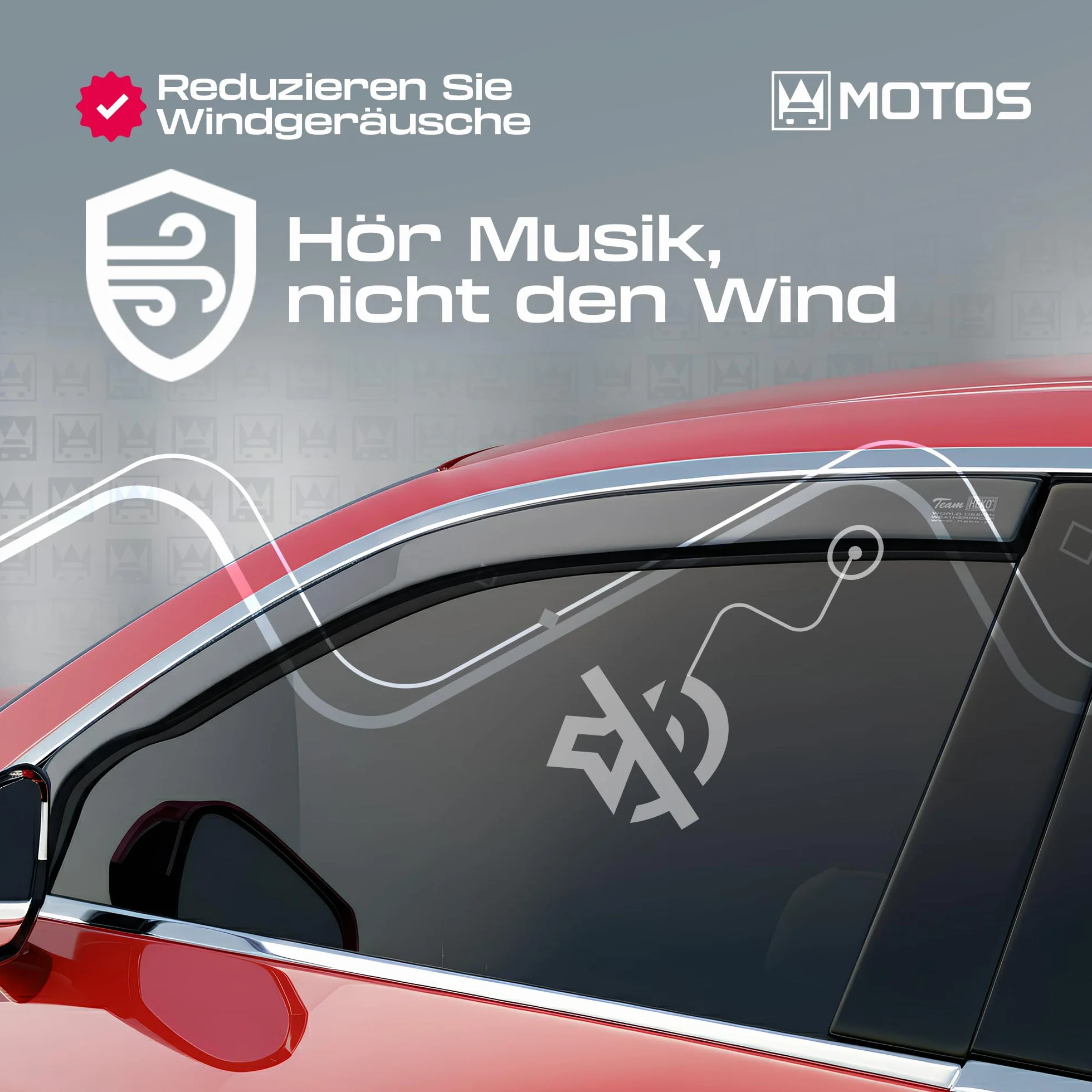 MOTOS Windabweiser Regenabweiser für FIAT 500 E ab 2021 Ästhetisches Design, Langlebig & Robust, Leichte Installation, Energieeinsparung durch Belüftung, Verringerung von Lärm und Luftturbulenzen - Pe