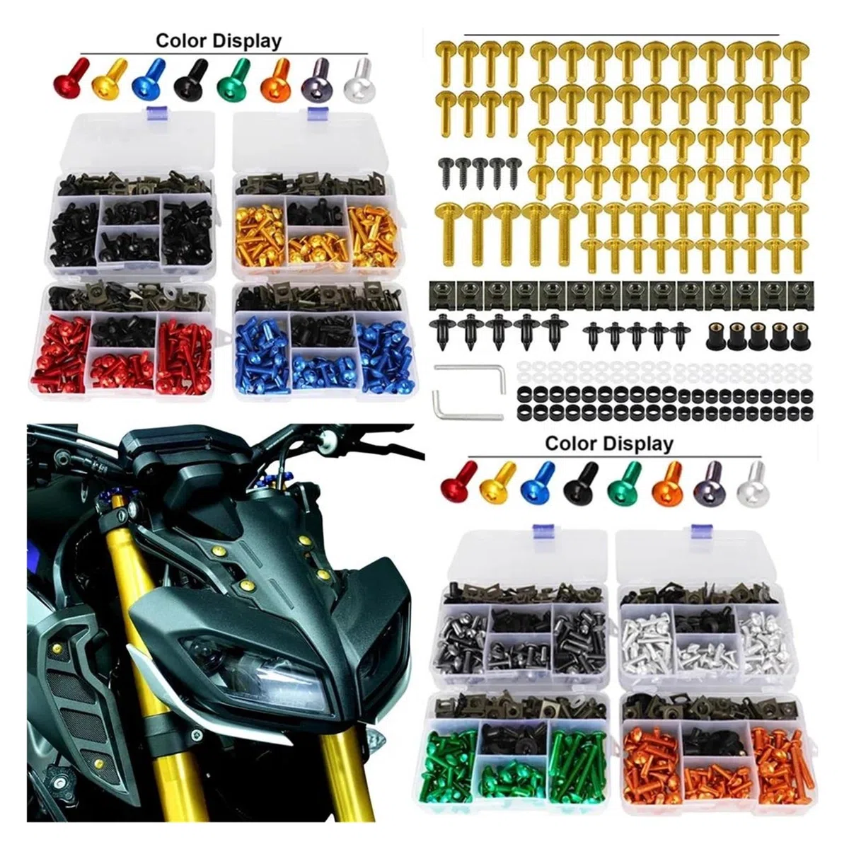Karosserie-Schrauben- und Mutternsatz FÜR CB600F CB600 HORNET CB 650 650F 650R 750f 900F 919(Silver)