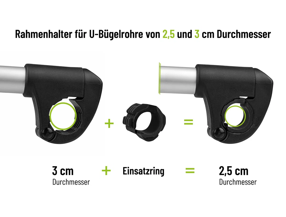 EUFAB 11247 Verstellbarer Strap-Rahmenhalter 27cm, Schwarz/Silber