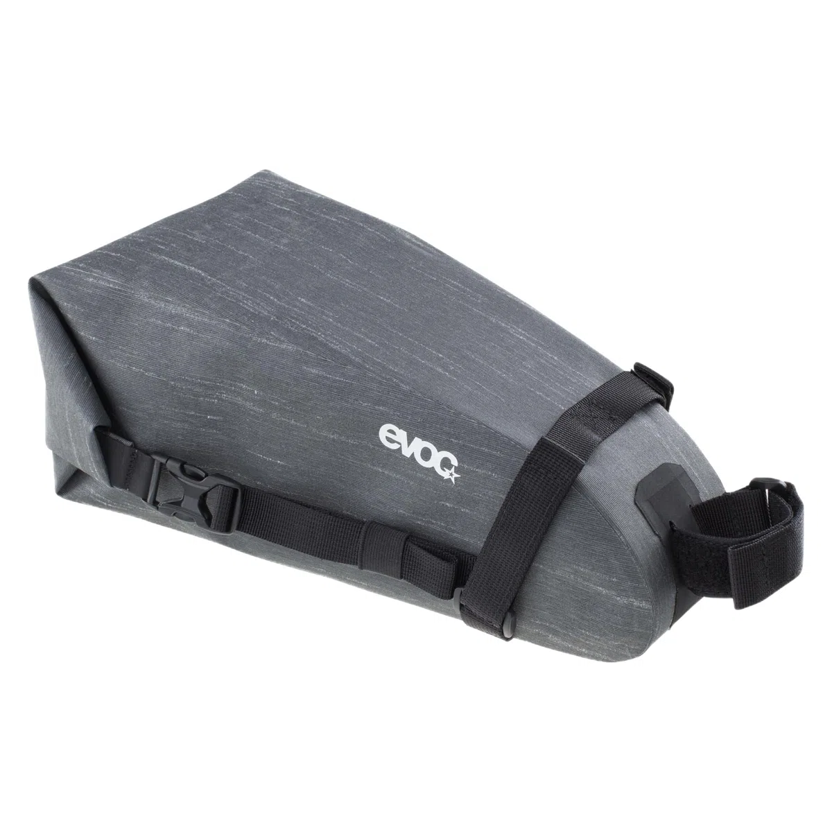 EVOC SEAT PACK WP 4, einfache Satteltasche (leichtes Fahrradzubehör, wasserfeste Bikebag, Fahrrad Tasche hinten, Maße: 12 x 30 x 11 cm, Gewicht: 220 g, Volumen: 4 l), Carbon Grey