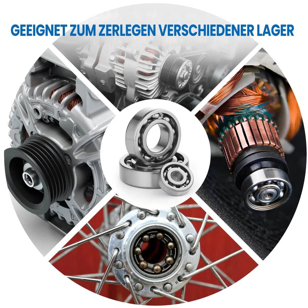 DISEN 36-in-1 Lagerabzieher Set, Innenlager Abzieher Trennsatz, Radlager Werkzeug, Lagerabzieher Innen für Radlager Ausbau Demontage Werkzeug, Blau