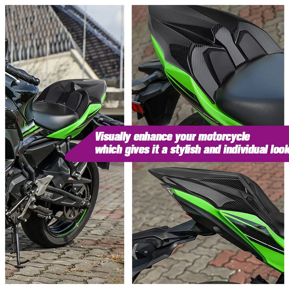 Motorrad Soziusabdeckung Sitzkappe Verkleidung für Z650 NINJA650 Ninja 650 Z650 2017-2025 2021 2022 2023 2024 Heckabdeckung Rücksitzbezug (Schwarz)