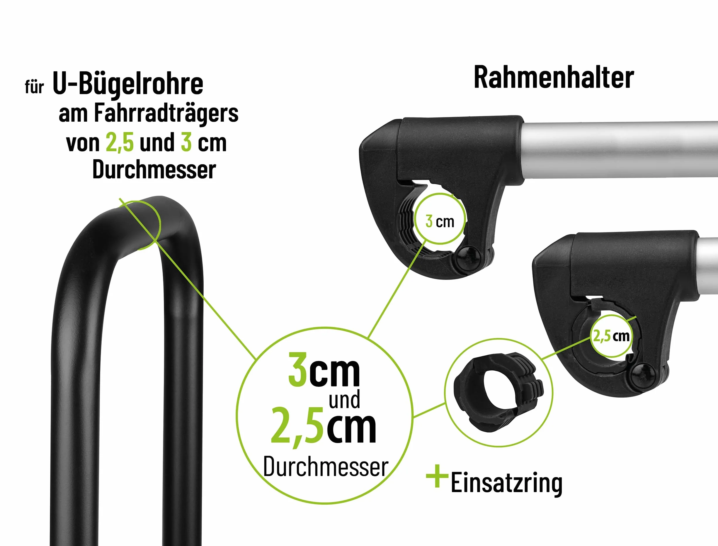 EUFAB 11247 Verstellbarer Strap-Rahmenhalter 27cm, Schwarz/Silber