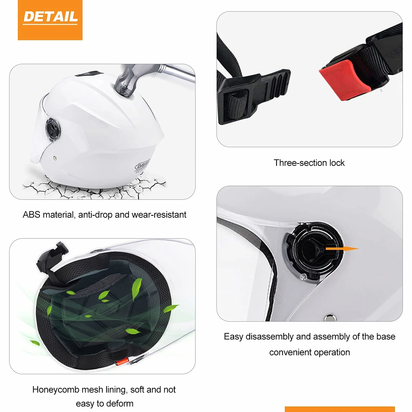 Motorradhelm Mit Schutzbrille, Jethelm Roller-Helm Scooter-Helm Moped Mofa-Helm, Hat Den Verkehrssicherheitstest Bestanden, Um Die Kopfsicherheit Wirksam Zu Schützen