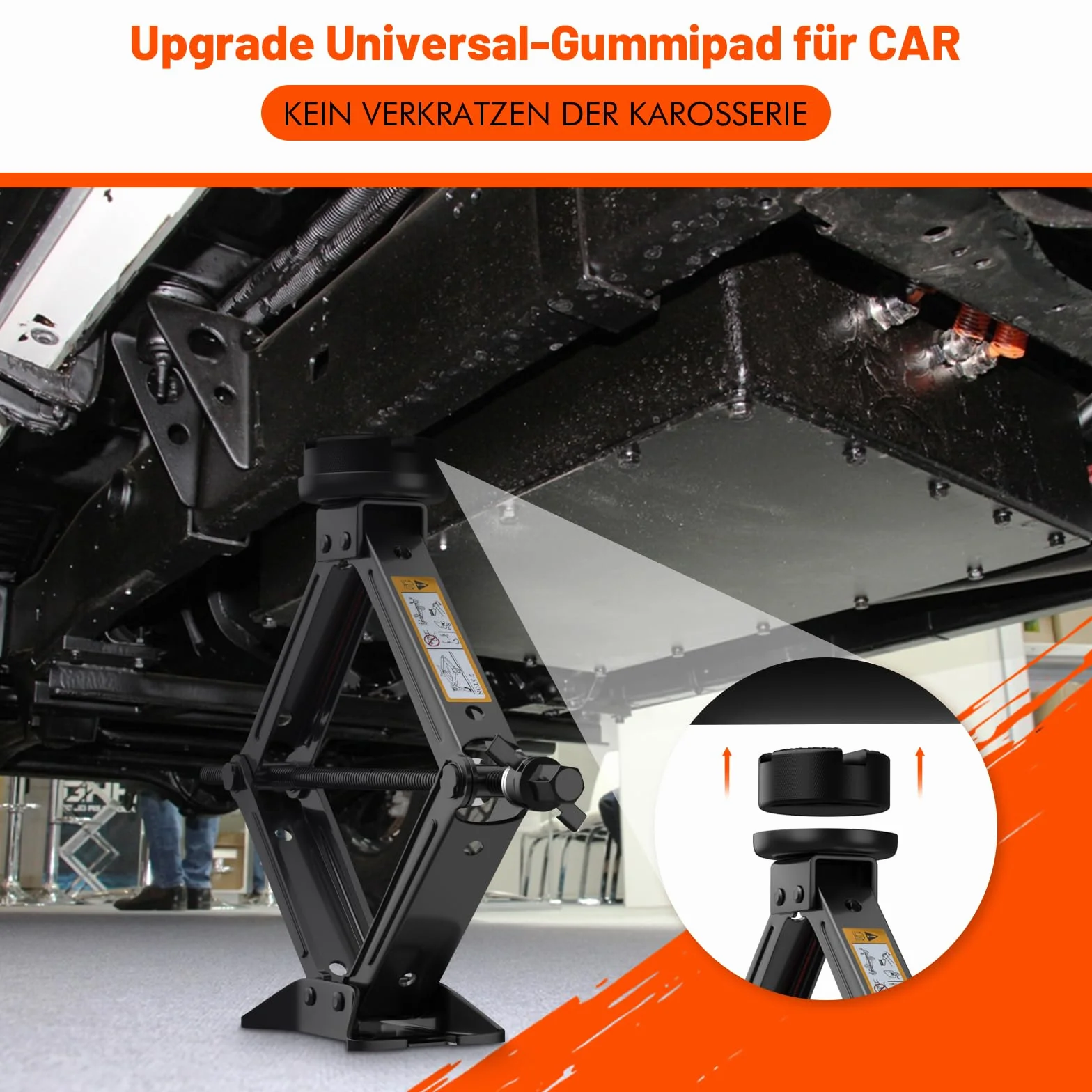 IMAYCC Wagenheber 2.5T/2500kg, Universelle Scherenwagenheber für Auto mit Gummiauflage,Tragbarer Wagenheber mit Radmutternschlüssel,Auto-Notfallset für SUV MPV,Ideal für Wartung und Reparatur(Schwarz)